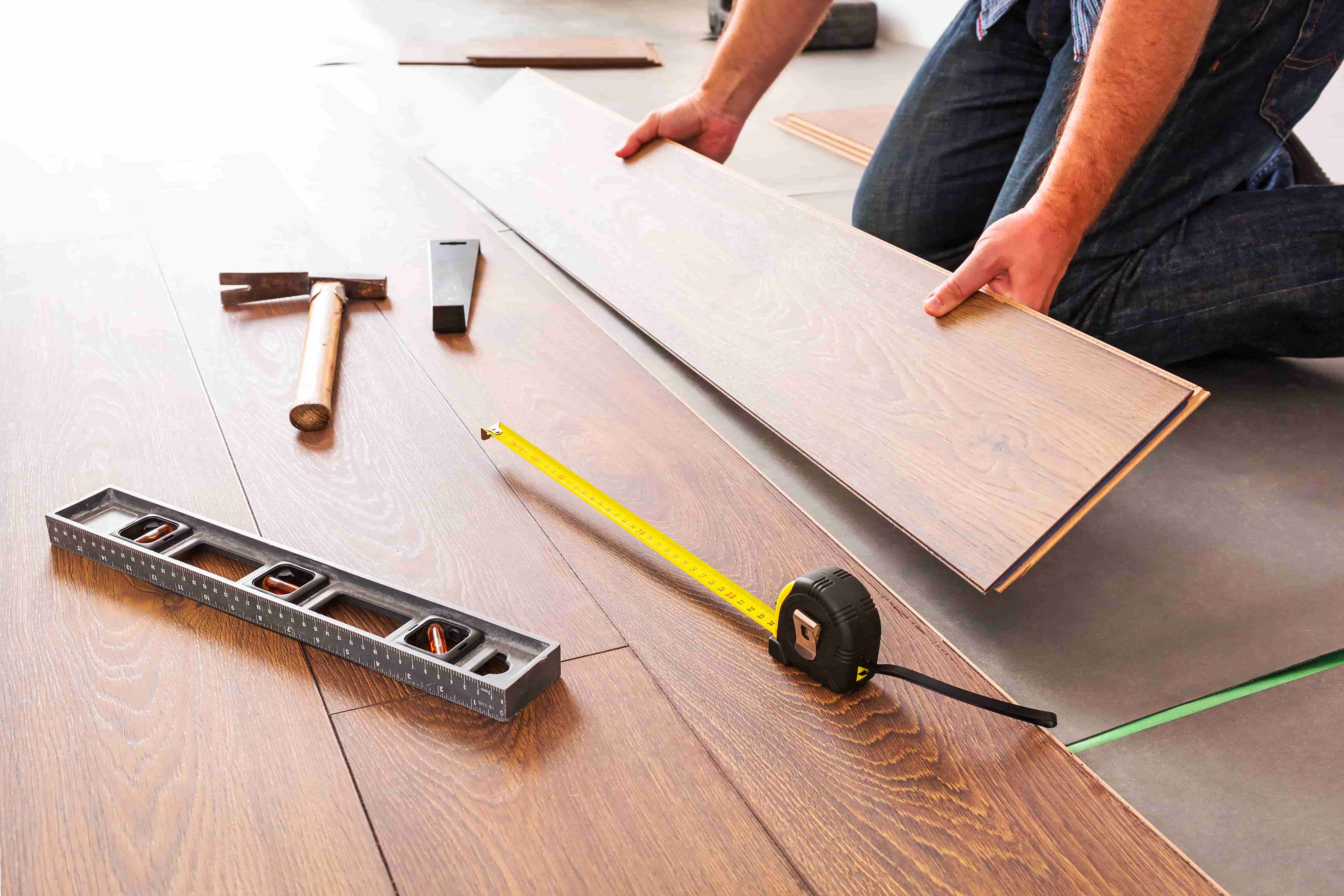 New flooring installation in a living space